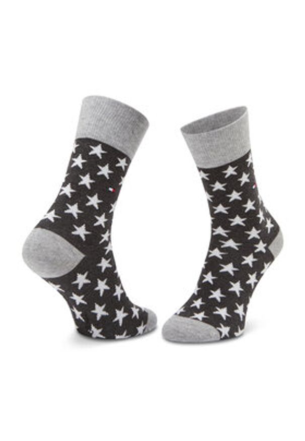 TOMMY HILFIGER - Tommy Hilfiger Zestaw 2 par wysokich skarpet unisex 100000816 Szary. Kolor: szary. Materiał: materiał