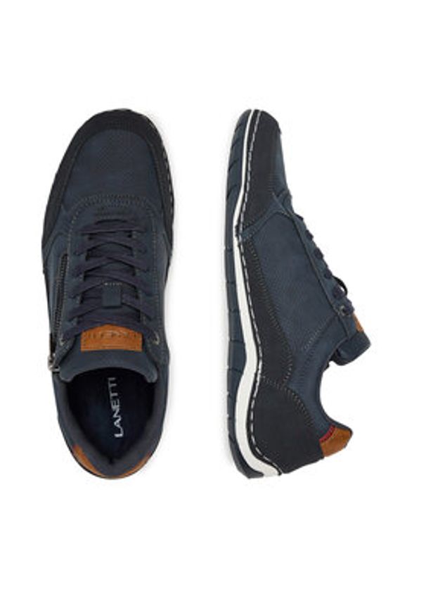 Lanetti Półbuty V5-10235 Granatowy. Kolor: niebieski. Materiał: syntetyk, materiał