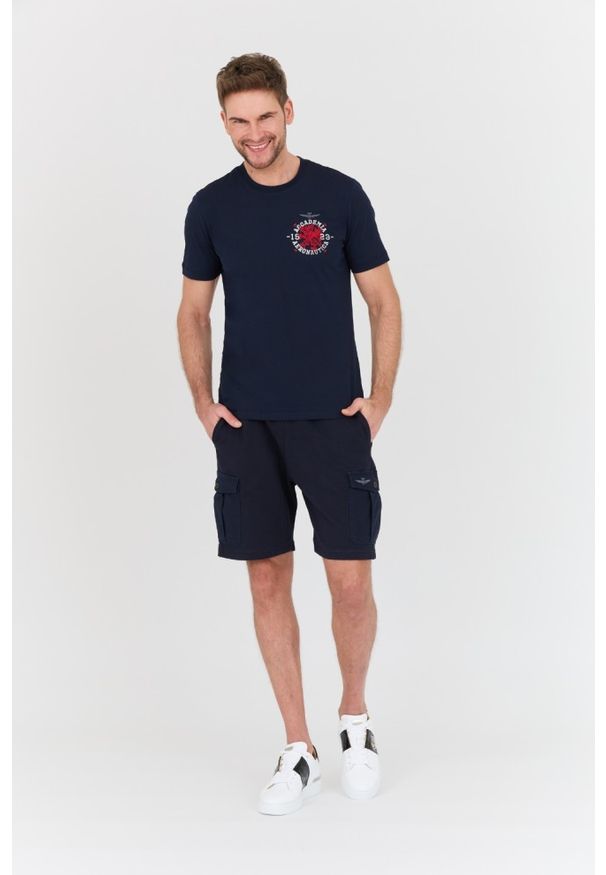Aeronautica Militare - AERONAUTICA MILITARE Granatowy t-shirt M.C.. Kolor: niebieski