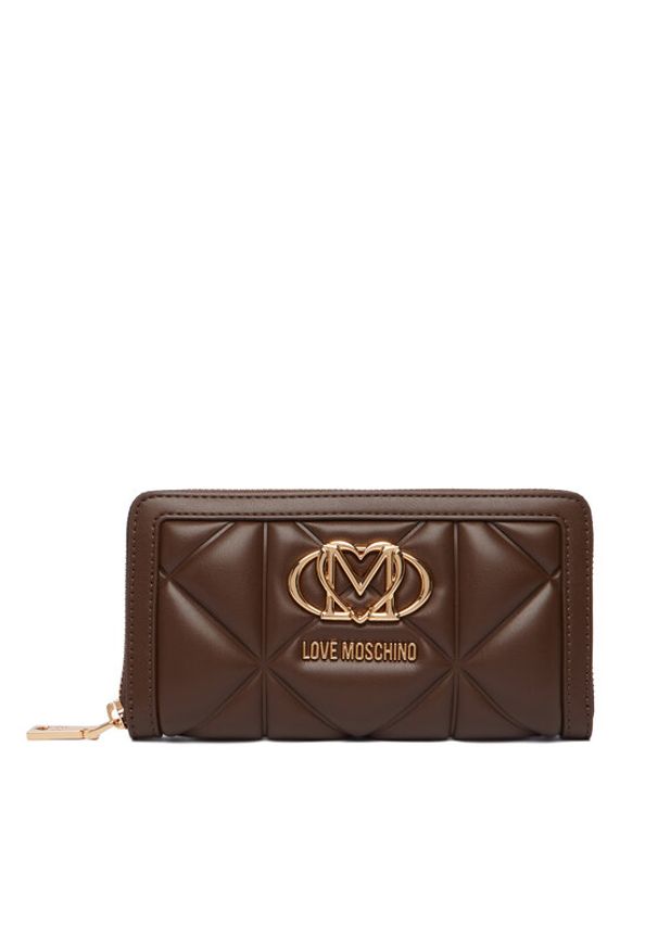 Love Moschino - LOVE MOSCHINO Portfel JC5644PP1PLC0300 Brązowy. Kolor: brązowy. Materiał: skóra