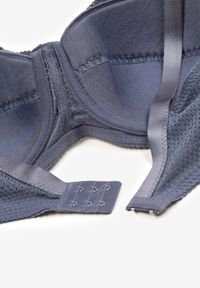 Renee - Granatowo-Szary Biustonosz Full Cup z Regulowanymi Ramiączkami Vikonna. Kolekcja: plus size. Kolor: niebieski