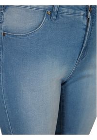Zizzi Szorty jeansowe O10305H Niebieski Slim Fit. Kolor: niebieski. Materiał: bawełna, syntetyk #3