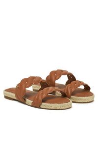 TOMMY HILFIGER - Tommy Hilfiger Espadryle Leather Rope Espadrille Mule FW0FW08503 Brązowy. Kolor: brązowy. Materiał: skóra #6