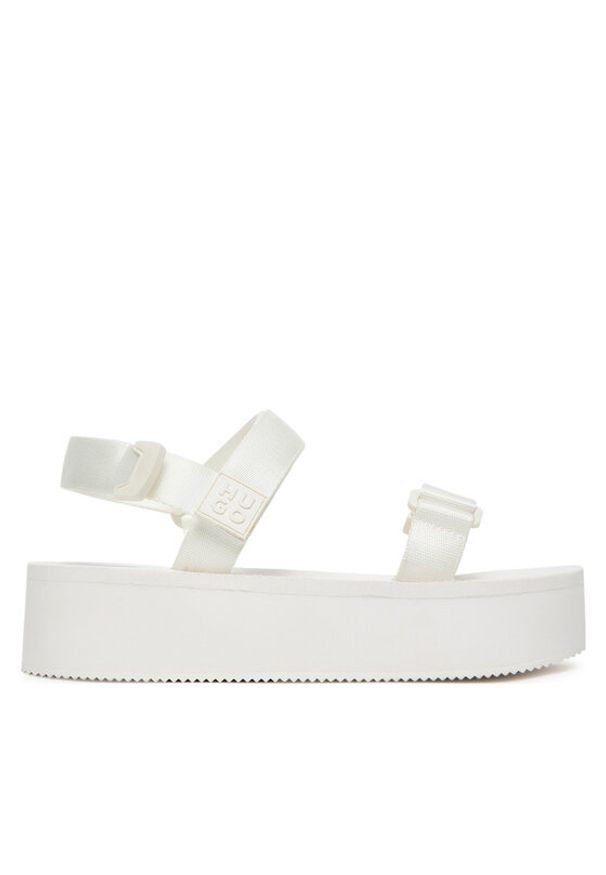 Hugo - HUGO Sandały Zaralyn 50542082 Biały. Kolor: biały. Materiał: materiał