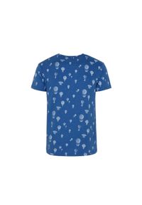 Ochnik - T-shirt męski. Kolor: niebieski. Materiał: bawełna. Sezon: lato, zima. Styl: elegancki