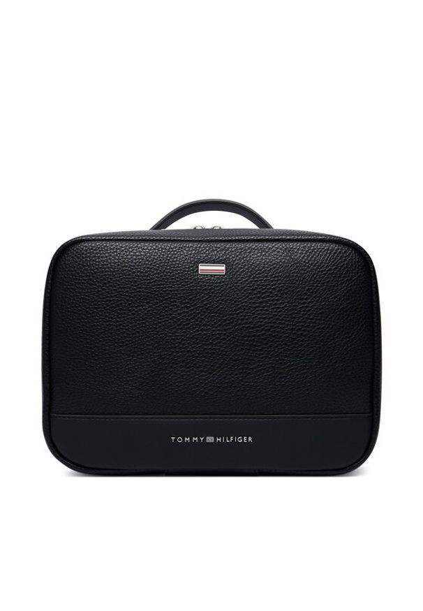 TOMMY HILFIGER - Tommy Hilfiger Kosmetyczka Th Central Travel Washbag AM0AM14550 Czarny. Kolor: czarny. Materiał: skóra