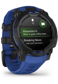 GARMIN - Zegarek sportowy Garmin Instinct 3 AMOLED - 45mm Czarno-niebieski (010-02936-03). Kolor: wielokolorowy, czarny, niebieski. Styl: sportowy #1
