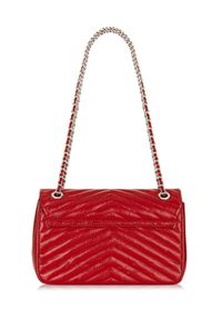 Ochnik - Czerwona skórzana lakierowana torebka damska. Kolor: czerwony. Materiał: skórzane. Styl: wizytowy, elegancki #6
