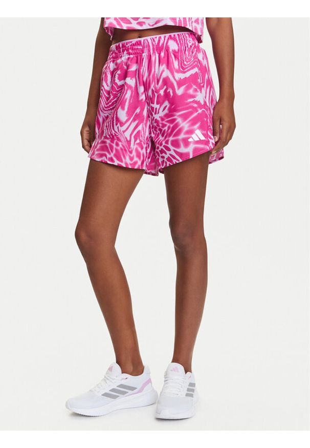 Adidas - adidas Szorty sportowe Train Essentials Allover Print Workout JE8692 Fioletowy Regular Fit. Kolor: fioletowy. Materiał: syntetyk. Wzór: nadruk