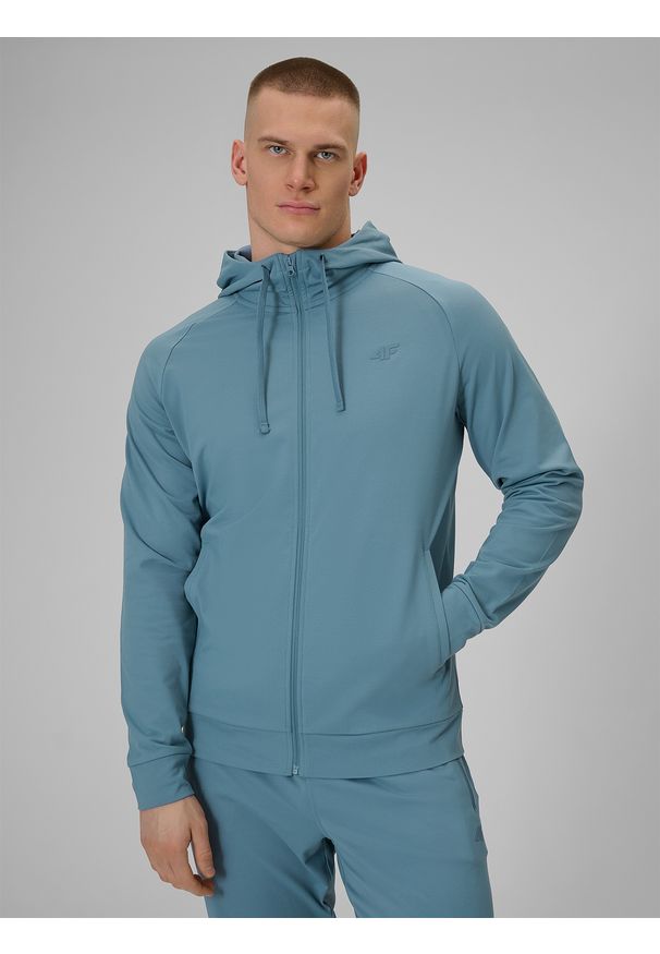 4f - 4F Bluza treningowa regular szybkoschnąca męska - granatowa XL. Kolor: niebieski. Długość rękawa: raglanowy rękaw