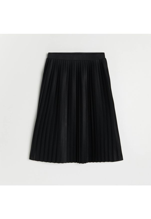 Reserved - Plisowana spódnica - Czarny. Kolor: czarny