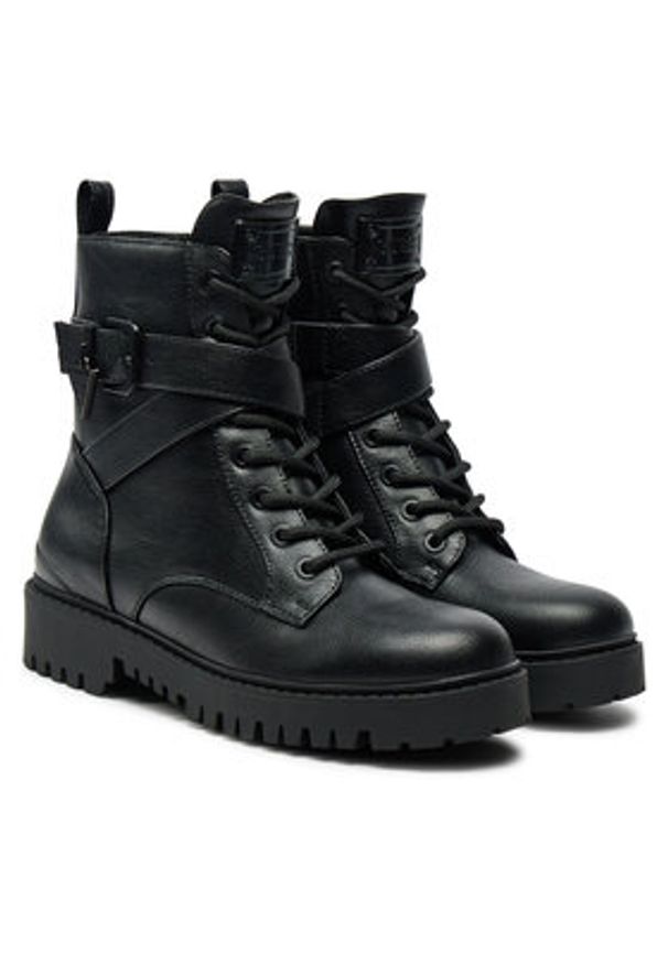 Guess Trapery Olsy FLFOLS ELE10 Czarny. Kolor: czarny. Materiał: skóra