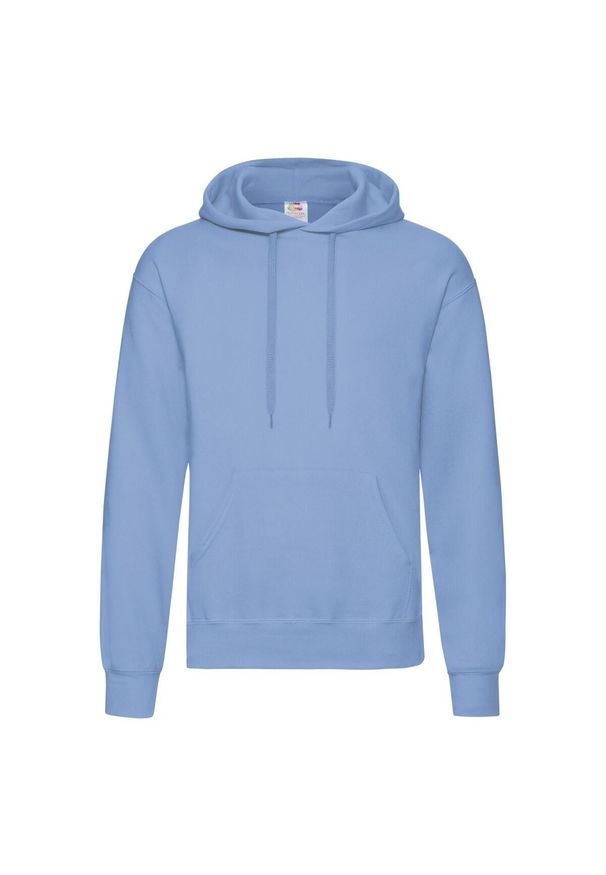 FRUIT OF THE LOOM - Męska Klasyczna Bluza Z Kapturem. Typ kołnierza: kaptur. Kolor: niebieski