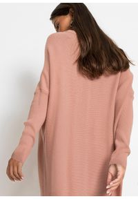 bonprix - Długi sweter z mieszanki wiskozy. Kolor: różowy. Materiał: wiskoza. Długość: długie #2