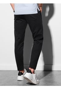 Ombre Clothing - Spodnie męskie dresowe P950 - czarne - XL. Kolor: czarny. Materiał: dresówka. Styl: klasyczny