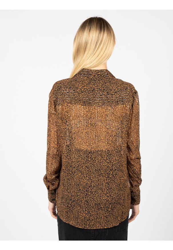 Pinko Koszula "Smorzare 28" | 1N13D4 Y89X | Smorzare Camicia | Kobieta | Czarny, Brązowy. Okazja: na co dzień. Kolor: czarny, brązowy, wielokolorowy. Materiał: wiskoza. Długość rękawa: długi rękaw. Długość: długie. Wzór: aplikacja. Styl: casual