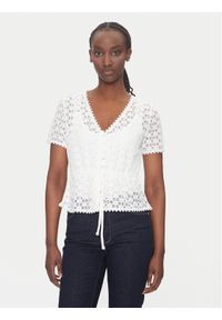 Morgan Bluzka 231-DATE Biały Slim Fit. Kolor: biały. Materiał: syntetyk