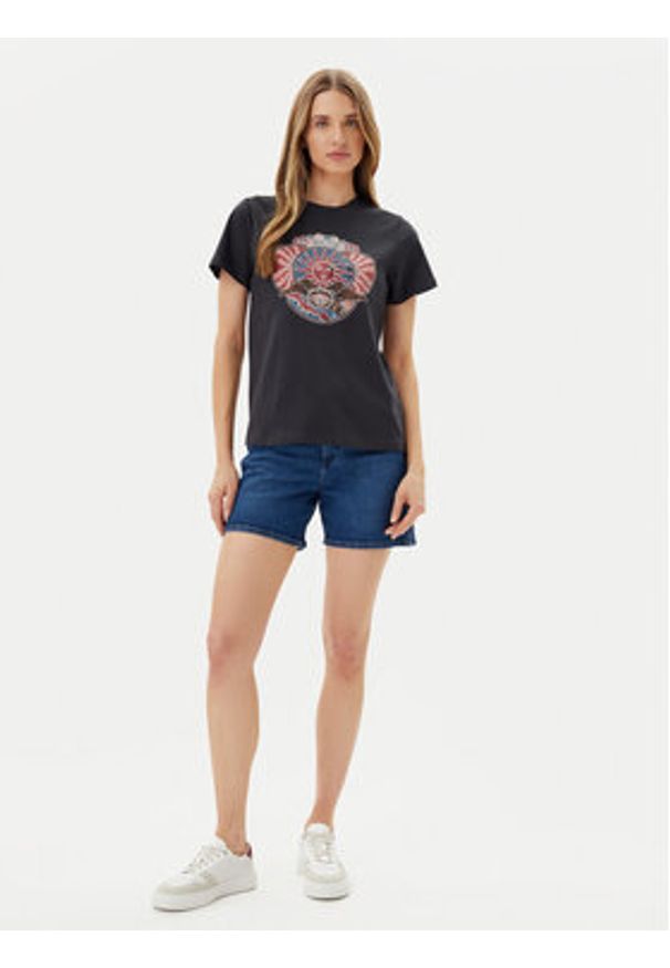 Wrangler T-Shirt Graphic 112362563 Czarny Regular Fit. Kolor: czarny. Materiał: bawełna