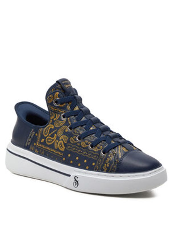 skechers - Skechers Sneakersy Snoop One-Double G 251017/NVY Granatowy. Kolor: niebieski. Materiał: skóra