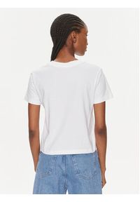 Calvin Klein Jeans T-Shirt Monologo Baby Tee J20J223113 Biały Slim Fit. Kolor: biały. Materiał: bawełna