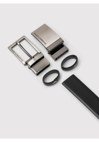 Pako Lorente - PAKO LORENTE - Dwustronny skórzany pasek z błyszczącą klamrą. Materiał: skóra #10