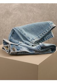 Reserved - Jeansy wide leg z przetarciami - niebieski. Kolor: niebieski