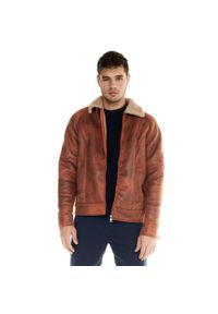 LEONE 1947 APPAREL - Męska kurtka typu sherpa Leone Shades. Kolor: żółty. Materiał: tkanina