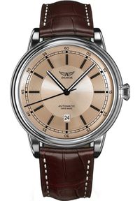 AVIATOR - Zegarek Aviator Zegarek męski Aviator V.3.32.0.244.4 brązowy. Kolor: brązowy #1