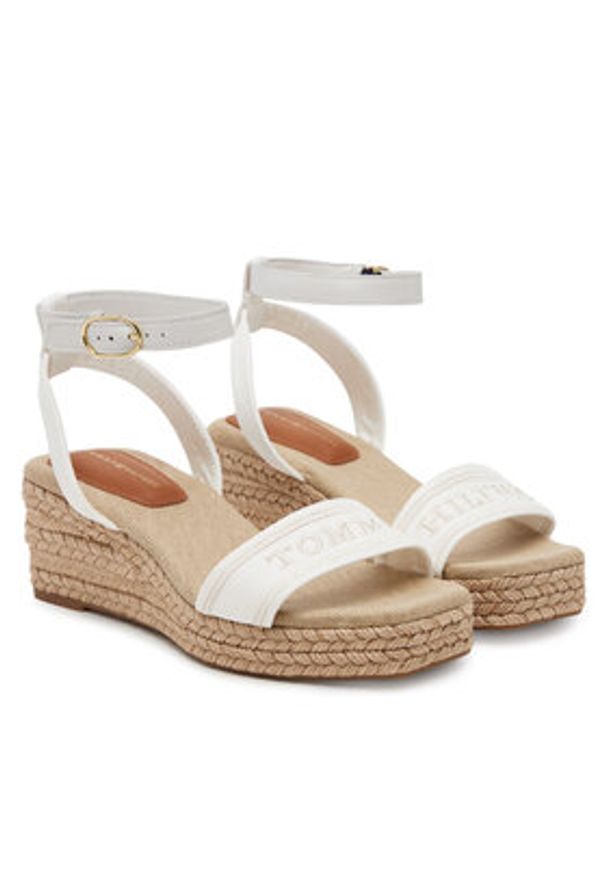TOMMY HILFIGER - Tommy Hilfiger Espadryle Tommy Hilfiger Espad Mid Wedge FW0FW08805 Écru. Materiał: materiał