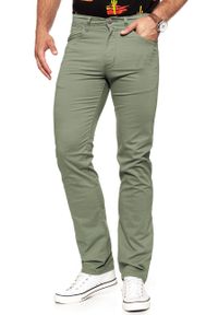 Wrangler - WRANGLER SPODNIE MĘSKIE ARIZONA MOSS GREEN W12OV6330. Materiał: materiał #7