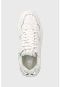 Karl Lagerfeld sneakersy skórzane ELEKTRO kolor biały. Nosek buta: okrągły. Zapięcie: sznurówki. Kolor: biały. Materiał: skóra #5