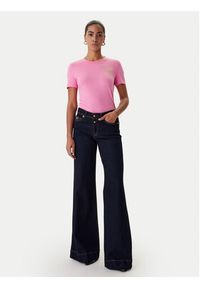 Versace Jeans Couture T-Shirt 80HAHT02 CJ03T Różowy Slim Fit. Kolor: różowy. Materiał: bawełna #5
