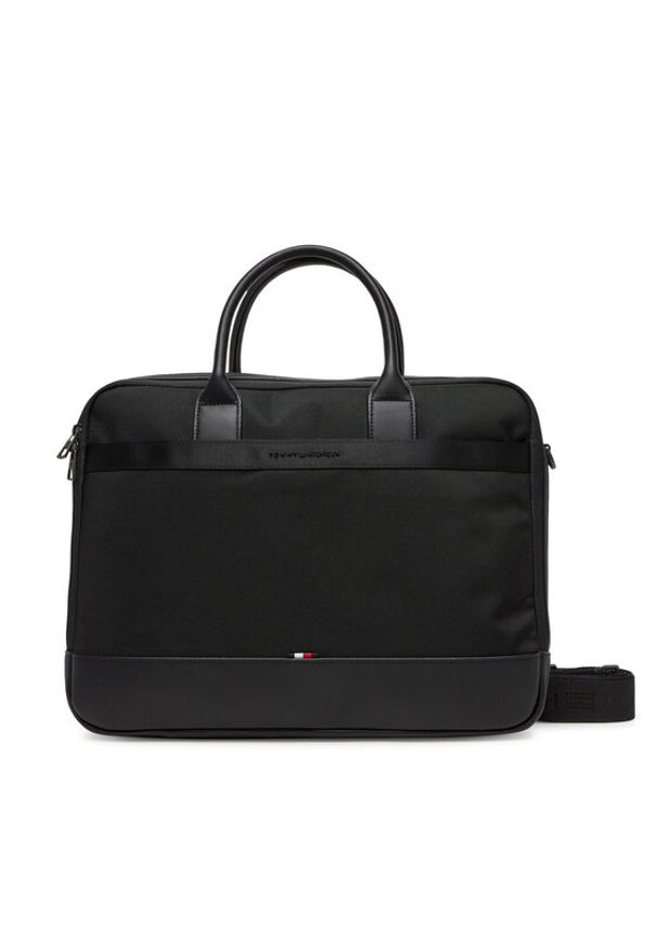 TOMMY HILFIGER - Tommy Hilfiger Torba na laptopa Th Nylon Travel Computer Bag AM0AM13470 Czarny. Kolor: czarny. Materiał: materiał
