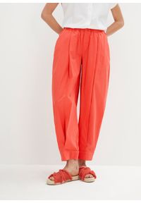 bonprix - Lekkie spodnie twillowe, Balloon-Fit. Kolor: czerwony. Sezon: lato #1