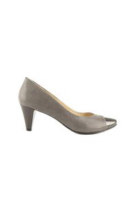 Czółenka Bayla-097 PJ6420-771 Szary, Skóra naturalna - 35. Kolor: szary. Materiał: zamsz. Szerokość cholewki: normalna. Obcas: na obcasie. Styl: elegancki, klasyczny. Wysokość obcasa: średni #1
