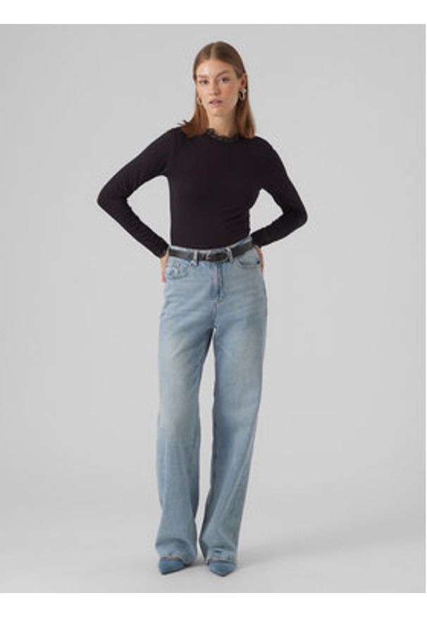 Vero Moda Bluzka 10295141 Czarny Slim Fit. Kolor: czarny. Materiał: wiskoza
