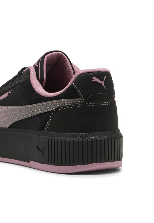 Puma - Damskie sneakersy Carina Mia Satin Princess PUMA Black Poised Pink. Okazja: na co dzień. Kolor: czarny, różowy, wielokolorowy. Sport: tenis, turystyka piesza