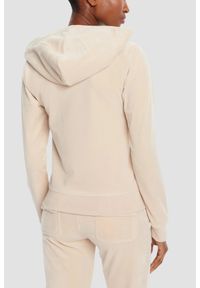 Juicy Couture - JUICY COUTURE Piaskowa bluza damska Robertson Hoodie, Rozmiar M. Okazja: na co dzień. Kolor: beżowy. Materiał: materiał. Styl: casual, klasyczny #3