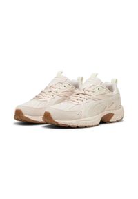 Puma - Damskie zamszowe sneakersy Milenio Tech Coquette PUMA. Kolor: różowy, biały, wielokolorowy. Materiał: zamsz. Sezon: lato. Model: Puma Suede. Sport: turystyka piesza