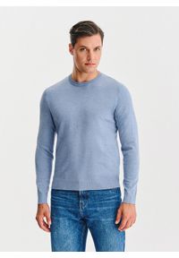 Pako Lorente - PAKO LORENTE – Niebieski sweter męski o-neck. Okazja: na co dzień. Kolor: niebieski. Materiał: wiskoza, poliester. Sezon: jesień. Styl: casual #1