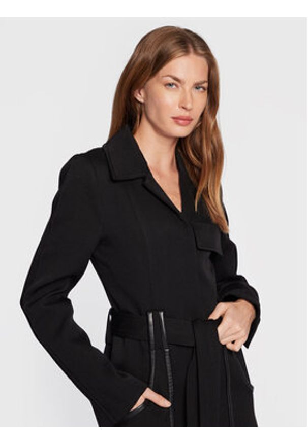 Victoria Victoria Beckham Płaszcz wełniany 1322WCT003765A Czarny Regular Fit. Kolor: czarny. Materiał: wełna