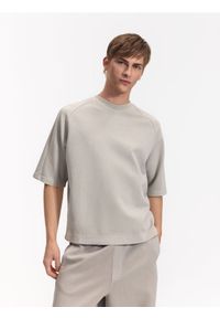 Reserved - Bluza z krótkim rękawem - jasnoszary. Kolor: szary. Materiał: bawełna, dzianina #1