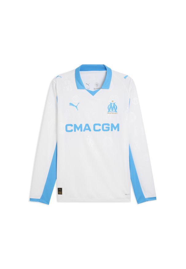 Puma - Męska koszulka domowa Olympique Marsylia 25/26 z długim rękawem PUMA. Kolor: niebieski, biały, wielokolorowy. Długość rękawa: długi rękaw. Długość: długie. Sport: piłka nożna
