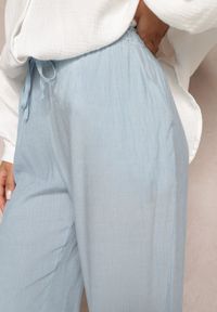 Renee - Niebieskie Spodnie Materiałowe z Marszczoną Gumką Pimpernel. Kolor: niebieski. Materiał: materiał #5