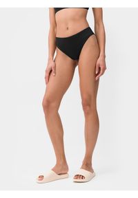 4f - Dół od bikini damski. Kolor: czarny. Materiał: dzianina, materiał, włókno. Wzór: gładki #2