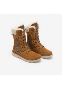 quechua - Buty turystyczne damskie Quechua NH900 skóra. Kolor: brązowy. Materiał: skóra. Szerokość cholewki: normalna. Sezon: zima. Styl: sportowy, elegancki