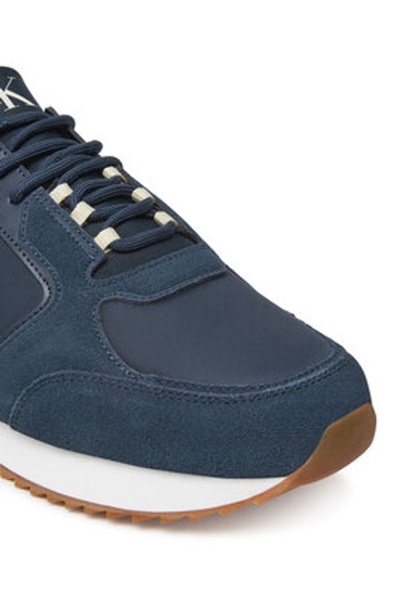 Calvin Klein Jeans Sneakersy Retro Runner Sock Lace Up Ny-Su YM0YM01326 Granatowy. Kolor: niebieski. Materiał: materiał