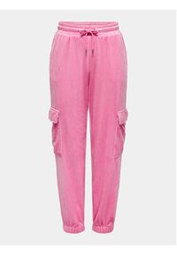 only - ONLY Spodnie materiałowe 15310721 Różowy Regular Fit. Kolor: różowy. Materiał: materiał #3