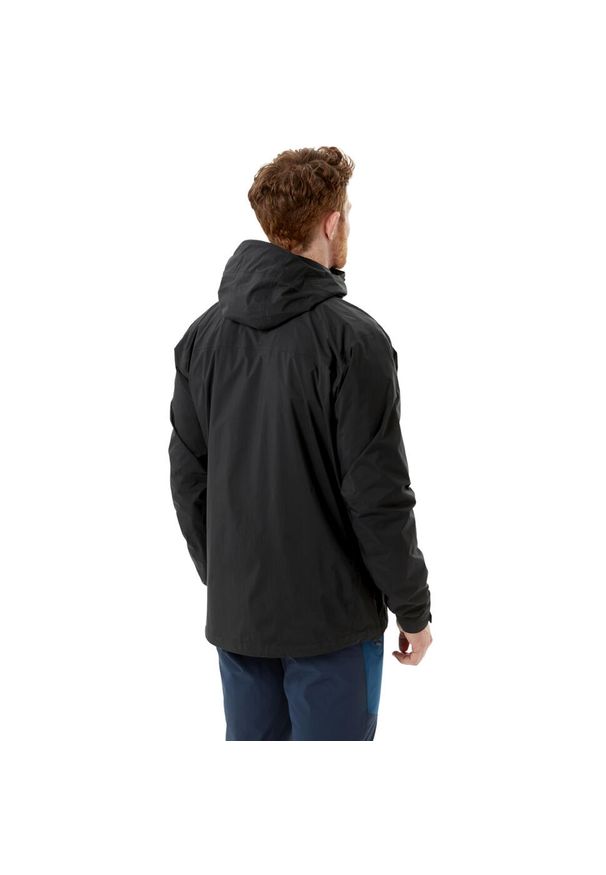 Kurtka przeciwdeszczowa męska Rab Downpour Plus 2.0 Jacket z kapturem. Typ kołnierza: kaptur. Kolor: czarny