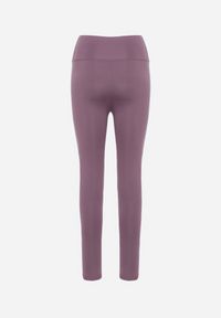 Born2be - Fioletowe Legginsy Sportowe z Wysokim Stanem Pierra. Okazja: do pracy. Stan: podwyższony. Kolor: fioletowy. Długość: długie. Styl: sportowy #6